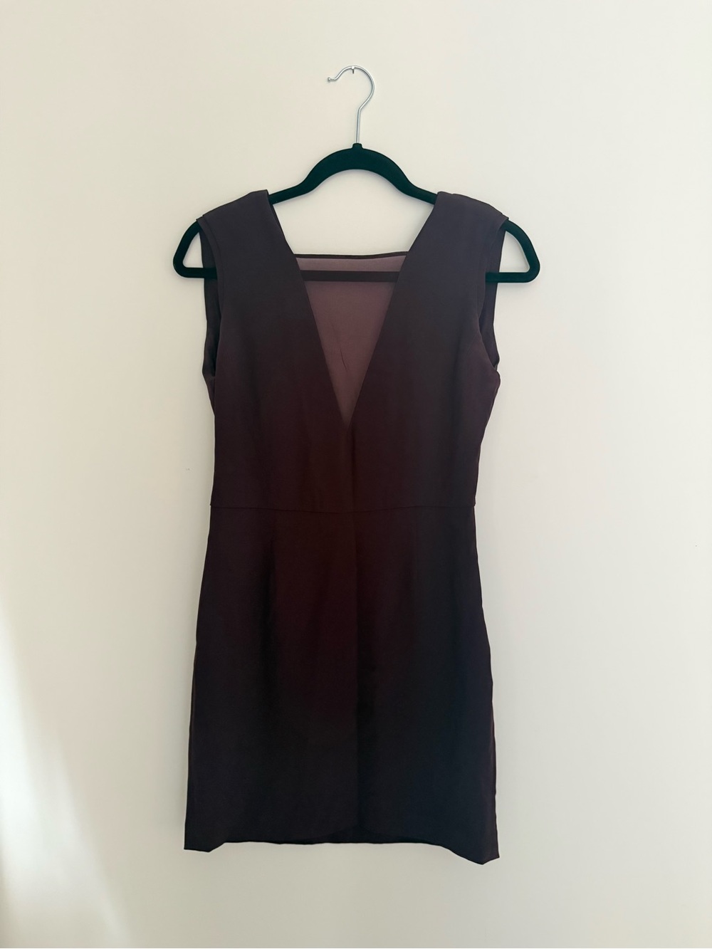 Babaton Deep V Sheath Dress - Dark Brown